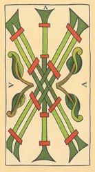 5 tarot wands reversed