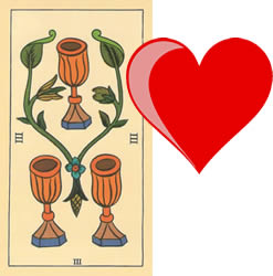 3 tarot cups love